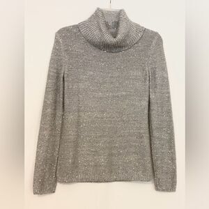 White House Black Market incredible sparkly grey sweater size XS